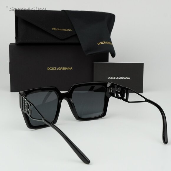 BRAND NEW D&G DG4446B 501/6G Black Gray Mirrored Black Square Women Sunglasses main image 7